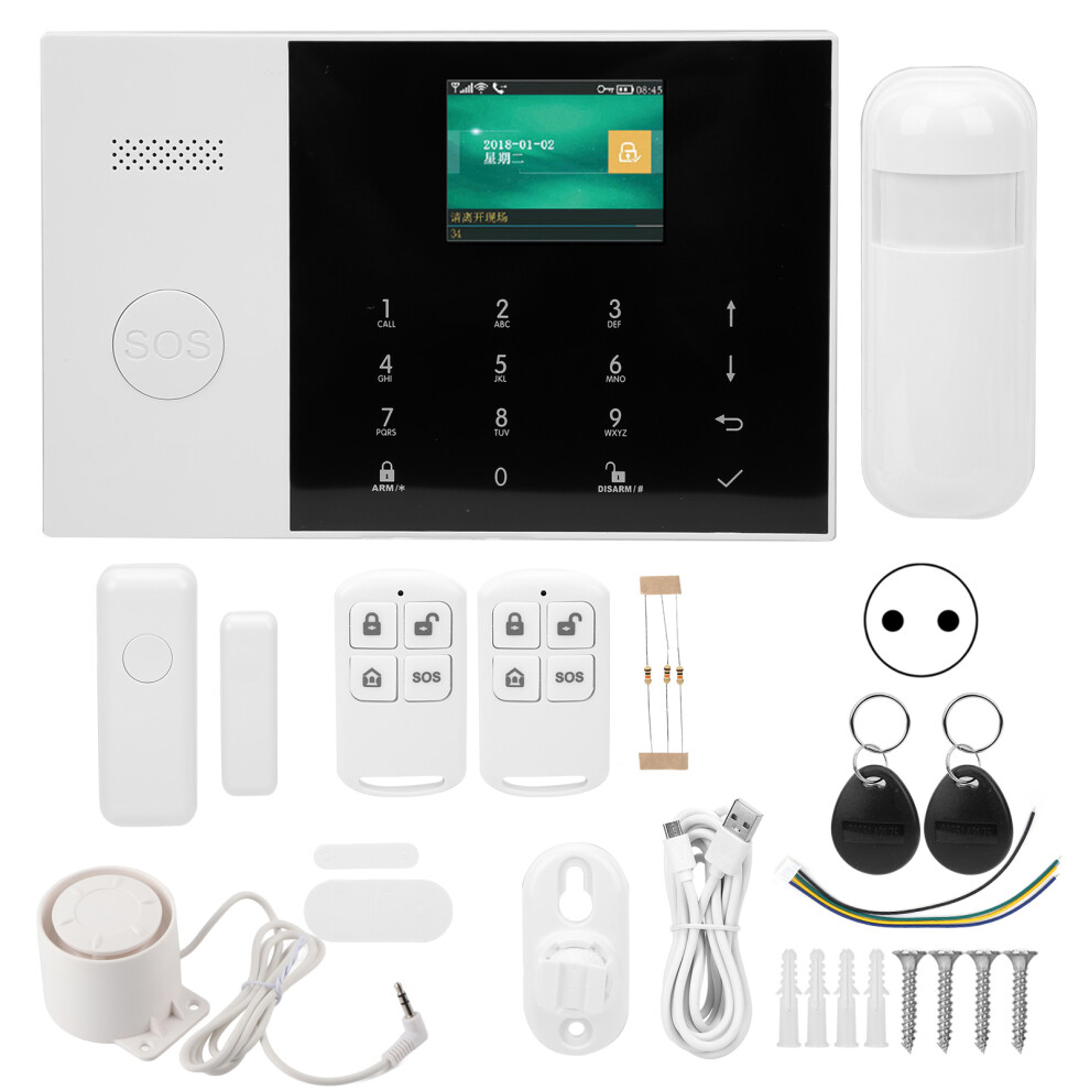 (Eu Plug) Wifi+Gsm+Gprs 2.4In Tft Alarm System Sos Antitheft 604725152336