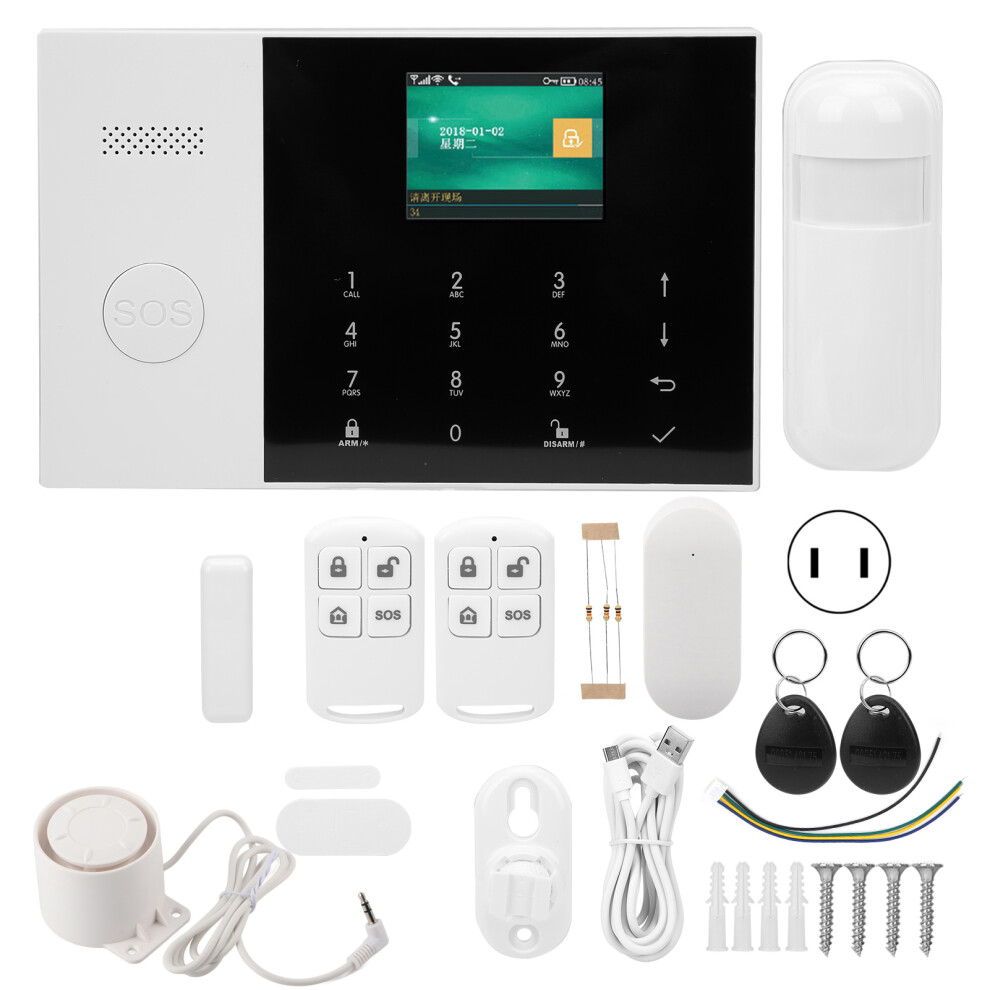 (Us Plug) Wifi+Gsm+Gprs 2.4In Tft Alarm System Sos Antitheft 604725152343