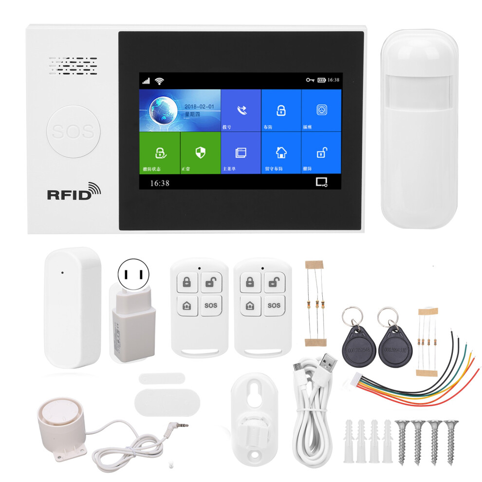 (Us Plug) 4.3In Tft Touch Screen Burglar Alarm Wifi Gsm Gprs For Tuya 604725152350