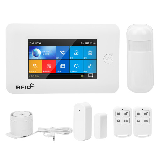 (US Plug) WIFI+GSM+GPRS Alarmanlage 4,3 Zoll Touchscreen 1