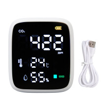 CO2-Monitor LCD Temperatur Luftfeuchtigkeit Luftqualität mit Alarm