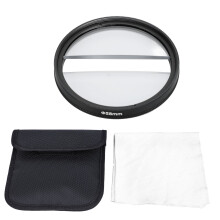 58mm Double Half Moon Filter Double Glass Camera Center Split Diopter