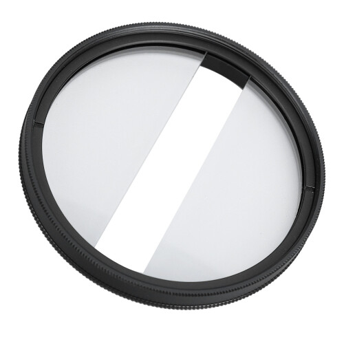 58mm Double Half Moon Filter Double Glass Camera Center Split Diopter 2