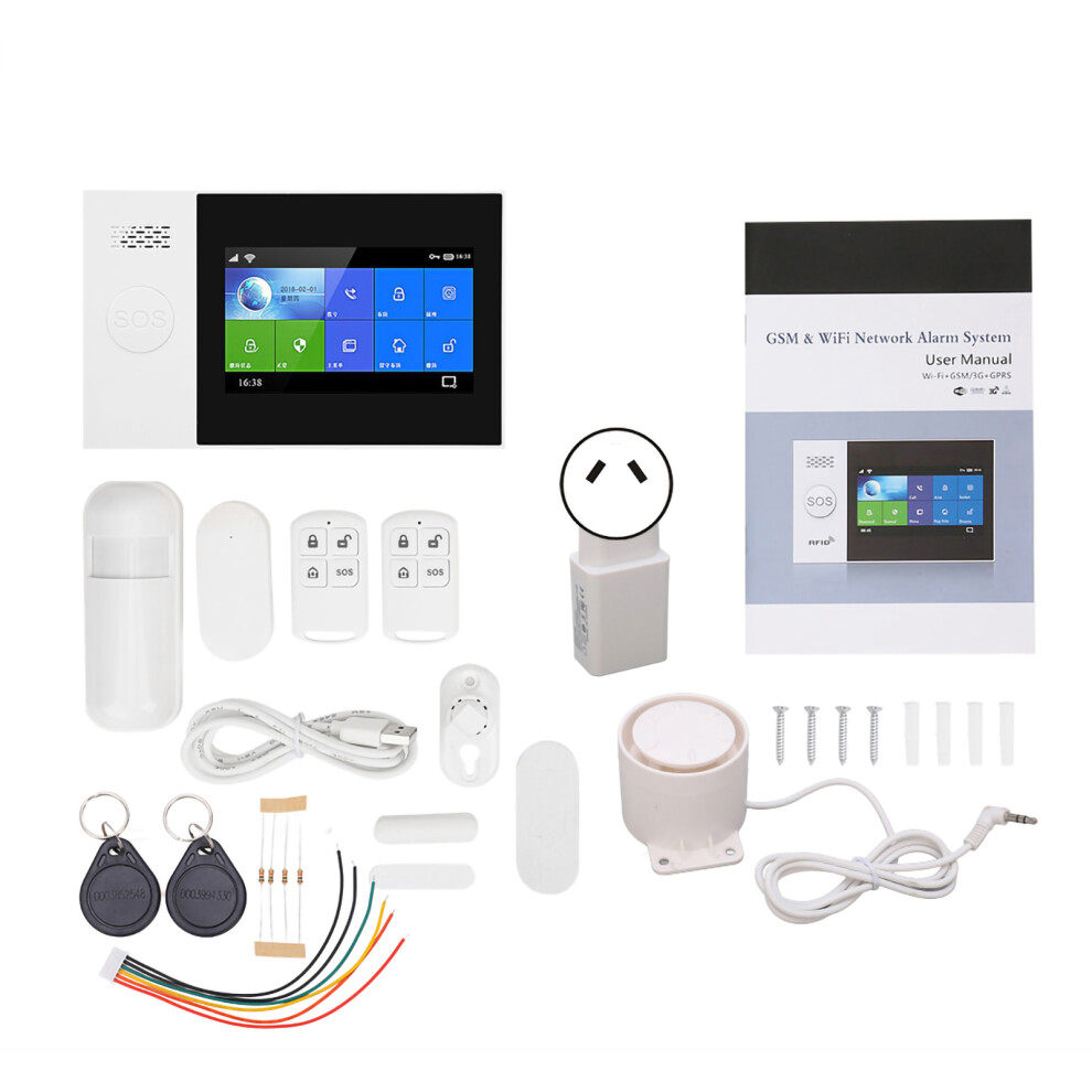 (Au Plug) 4.3In Touch Screen Wifi Gsm Gprs Anti-Theft Alarm App Control 604725156020