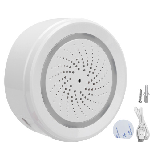 2,4GHz WiFi Temp-/Feuchtigkeitssensor mit Sound-/Lichtalarm