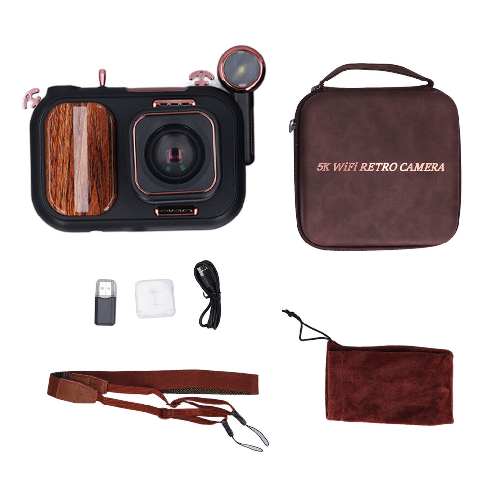 Retro Camera 96Mp 5K 50X Zoom Wifi Type C 3.5In Screen Travel Vlog 643505083156