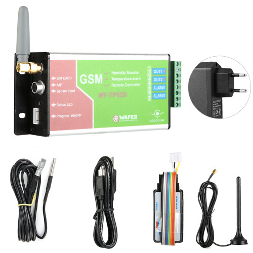 (EU Plug) WF TP02B GSM Temperature Alarm Controller Remote SMS Sensor Monitoring
