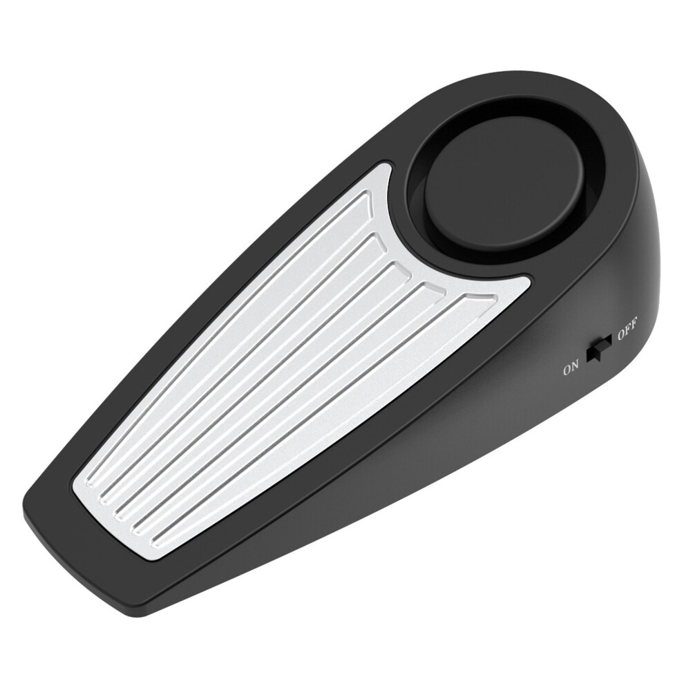 (Black) Door Stop Alarm Vibration Sensing Security Stopper White 604725125248