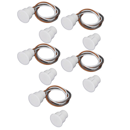 5x Magnetischer Reed-Schalter DC100V NO Türsensor Weiß 2
