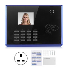 (UK Plug) 125kHz RFID 2,4" TFT USB Karte Passwort Anwesenheitsgerät