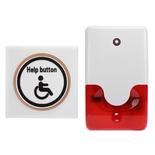 (US Plug) Wireless Help Button System for Toilets Hospitals Schools Parks 1