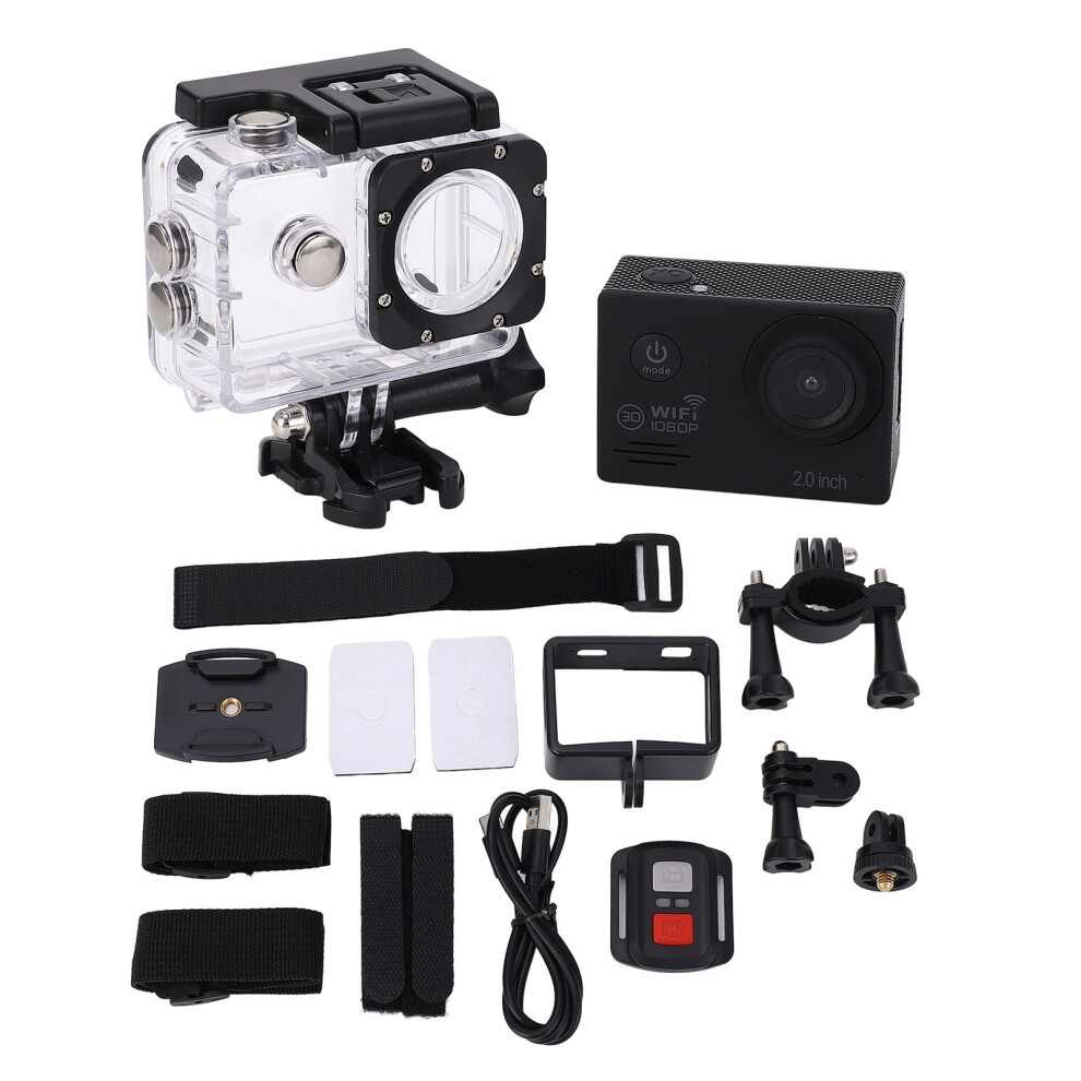 1080P Wifi Action Camera 2.0 Inch Hd Wide Angle Ip68 Waterproof 643505089257