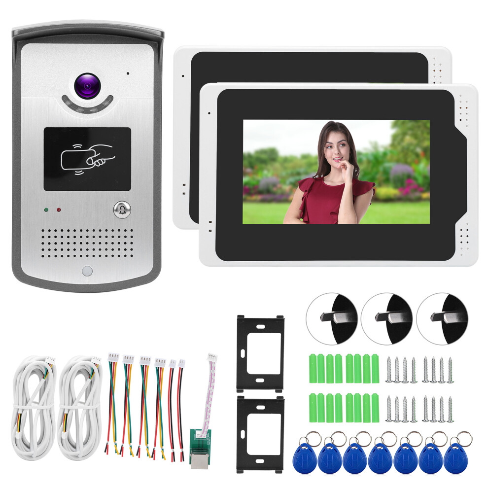 (Au Plug) 7In 1080P Wifi Video Doorbell 2Monitors Night Vision Rainproof Tuya 604725153913
