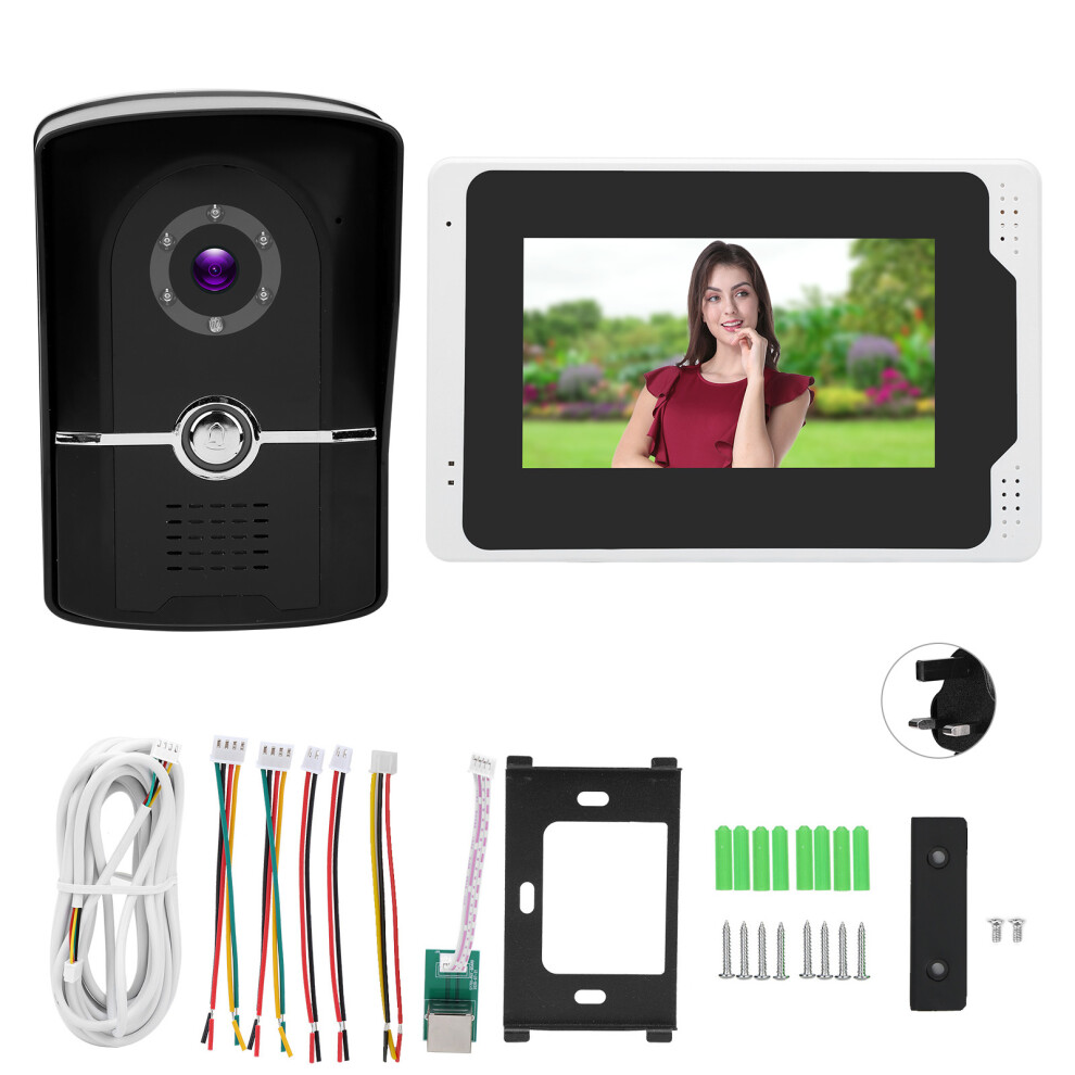 (Uk Plug) 7In 1080P Wifi Video Doorbell Waterproof Night Vision Tuya 100-240V 604725153876