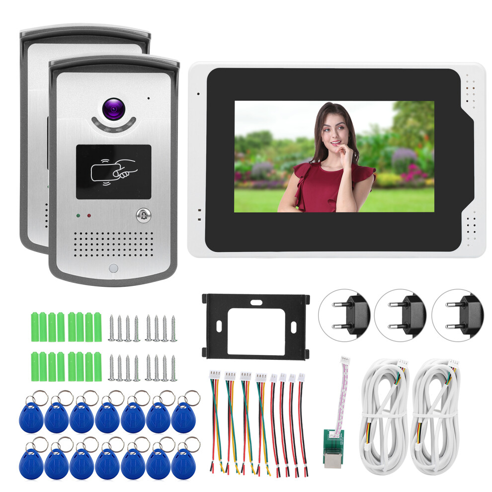(Eu Plug) 7In 1080P Wifi Video Doorbell 2 Outdoor Tft Night Vision 100-240V 604725153814