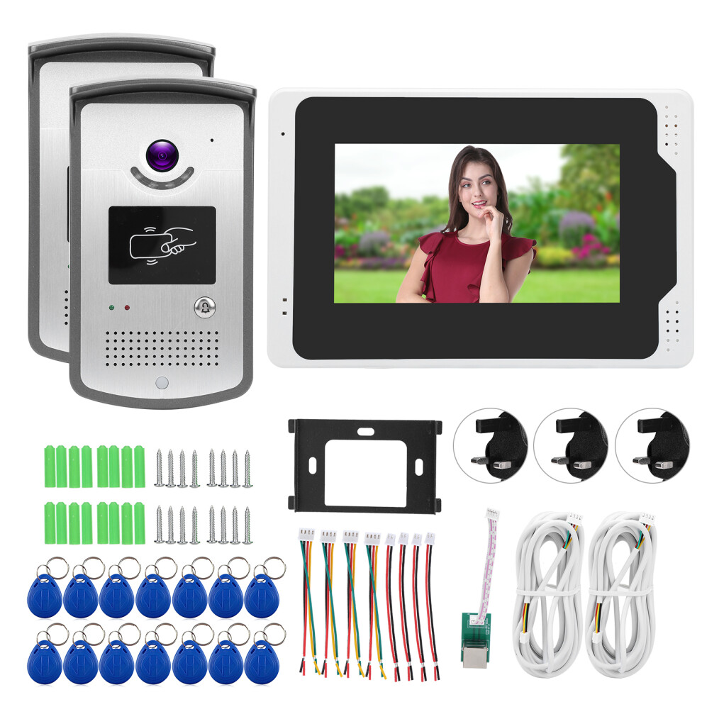 (Uk Plug) 7In 1080P Wifi Video Doorbell 2 Outdoor Tft Night Vision 100-240V 604725153852