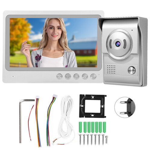 (EU Plug) 9-Zoll-Wifi-Video-Interkom IP55 wasserdicht