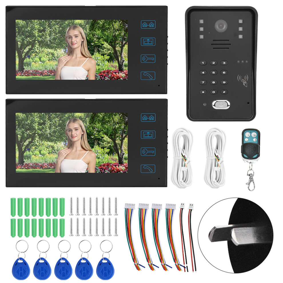 (Au Plug) 7Inch Tft Lcd Video Door Phone 1V2 Rainproof Night Vision Intercom 604725155375