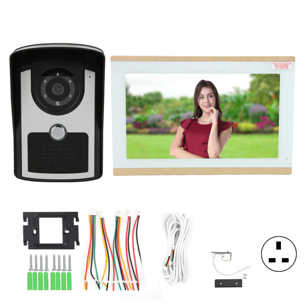 (Prise Uk) 10In Wifi Video Doorbell 1080P 2Mp Night Vision 2Way Intercom 604725142078