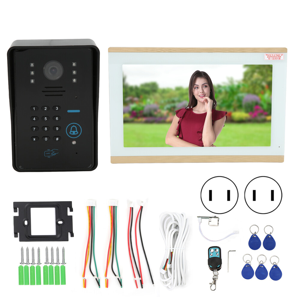 (Us Plug) Wifi Video Doorphone 1080P Intercom Password Card Rain Cover Tuya Eu 604725142177