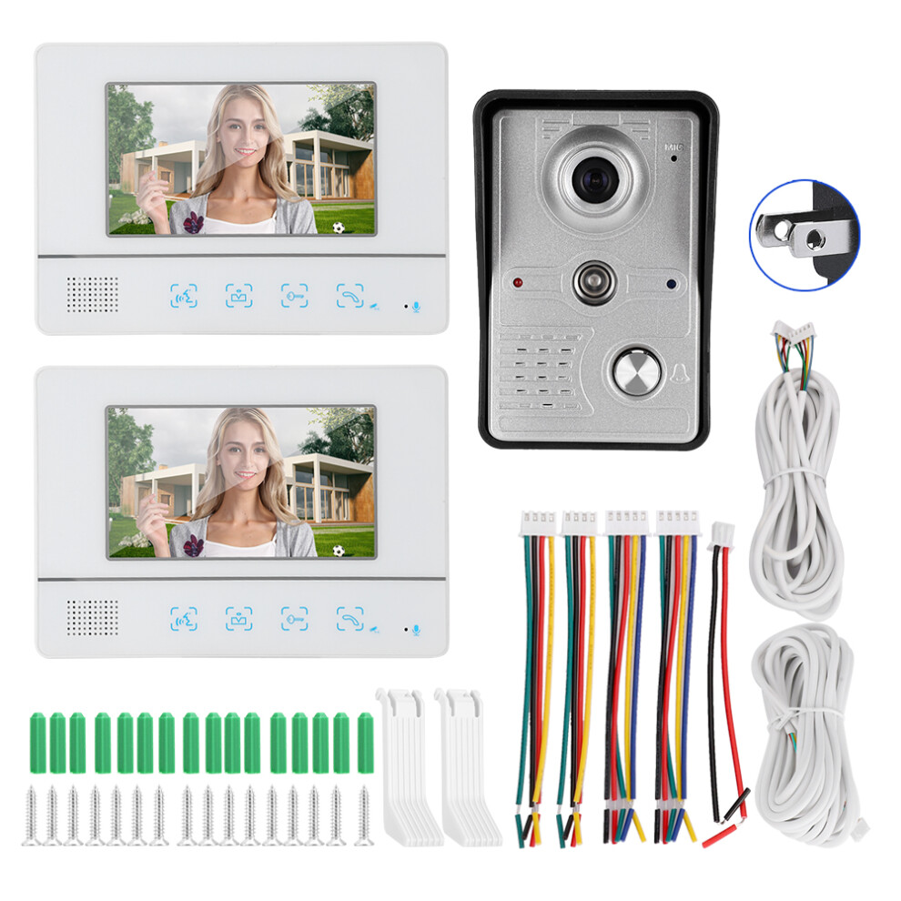 (Us) 7In Video Doorbell Intercom 2 Monitors Tft Night Vision Remote 604725157294
