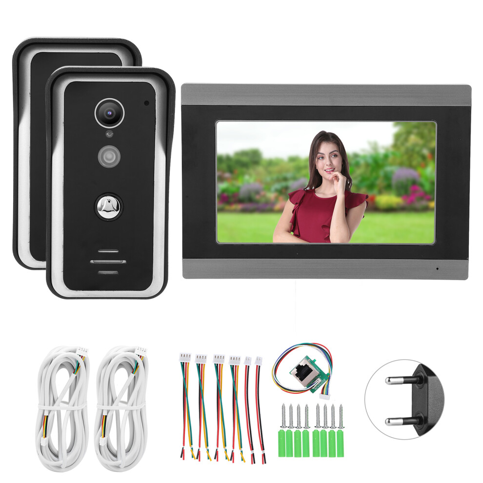 (Eu Plug) 7In Tft Lcd Wired Video Doorbell Night Vision Wifi Tuya App Ac100-240V 604725142948