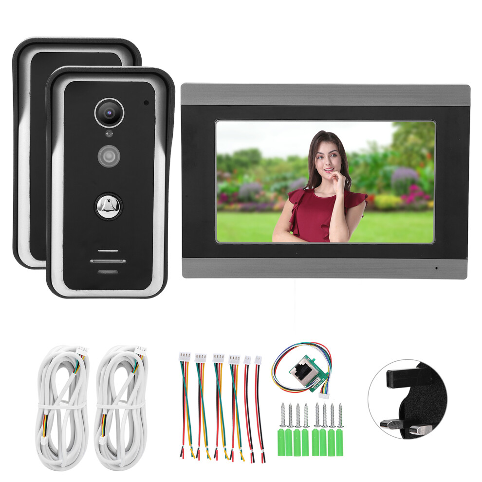 (Uk Plug) 7In Tft Lcd Wired Video Doorbell Night Vision Wifi Tuya App Ac100-240V 604725142962