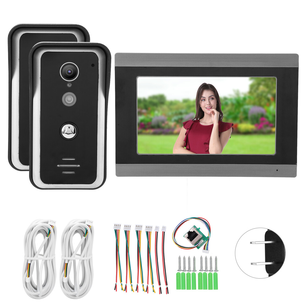 (Us Plug) 7In Tft Lcd Wired Video Doorbell Night Vision Wifi Tuya App Ac100-240V 604725142887