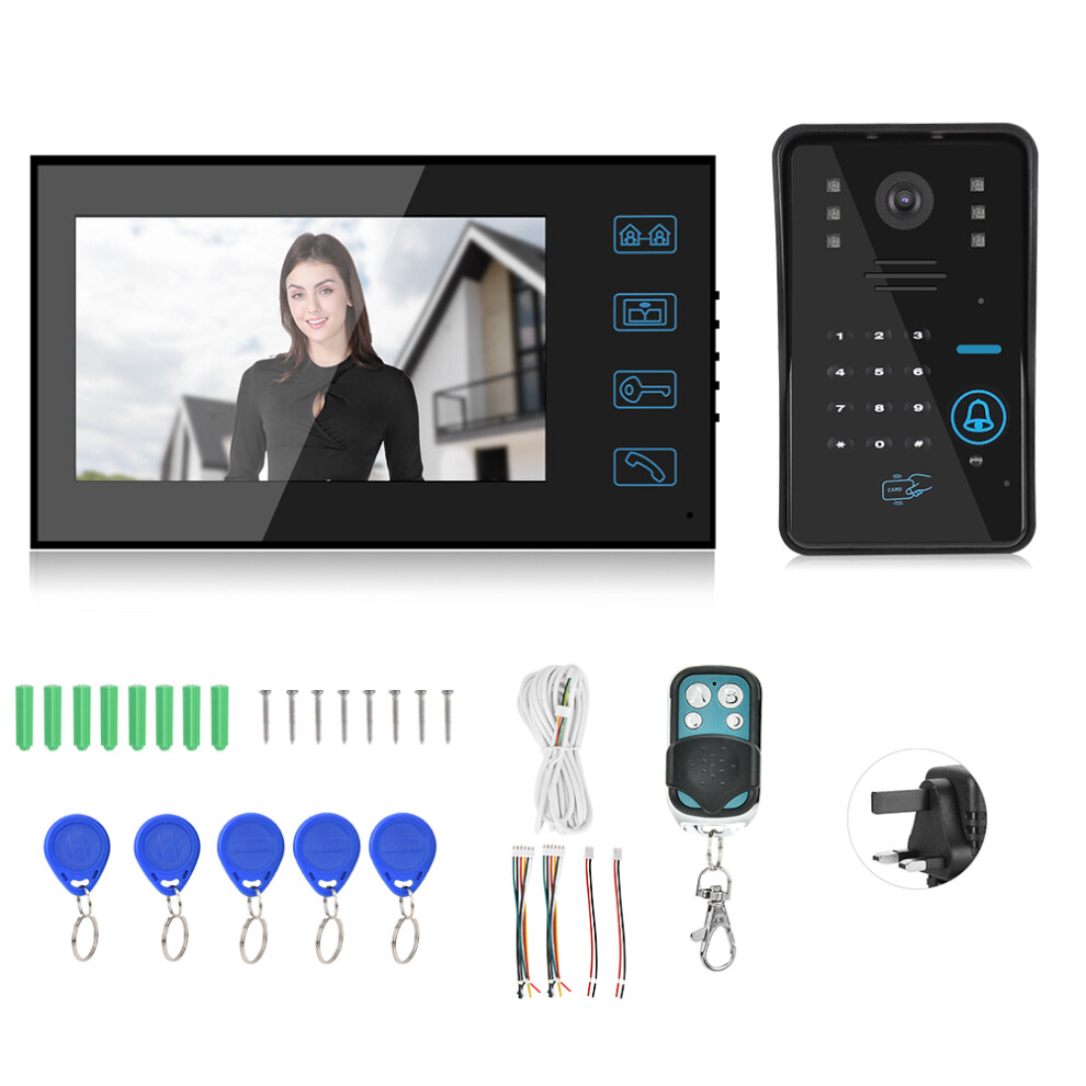 (Uk) 7In Wired Video Doorbell Night Vision Doorphone 604725158482