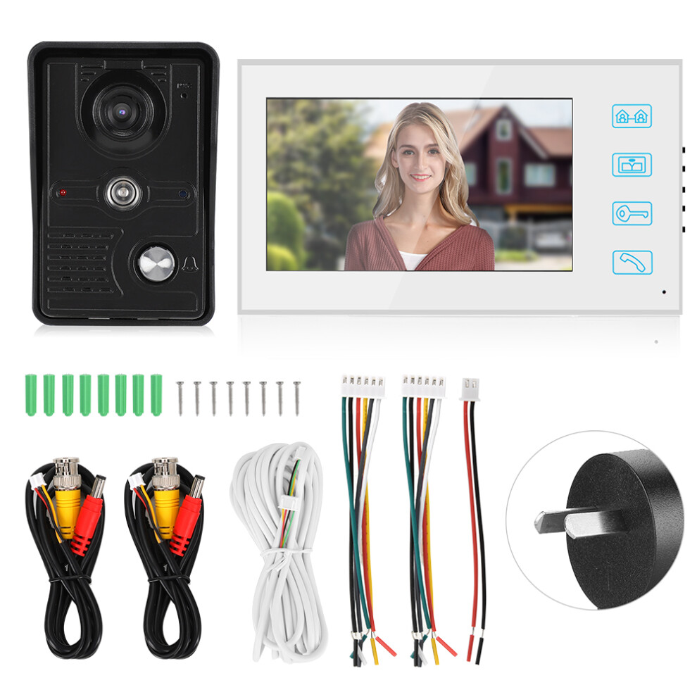 (Au Plug) 7In Ips 1080P Hd Doorbell Weatherproof Led Night Vision Intercom 604725158536