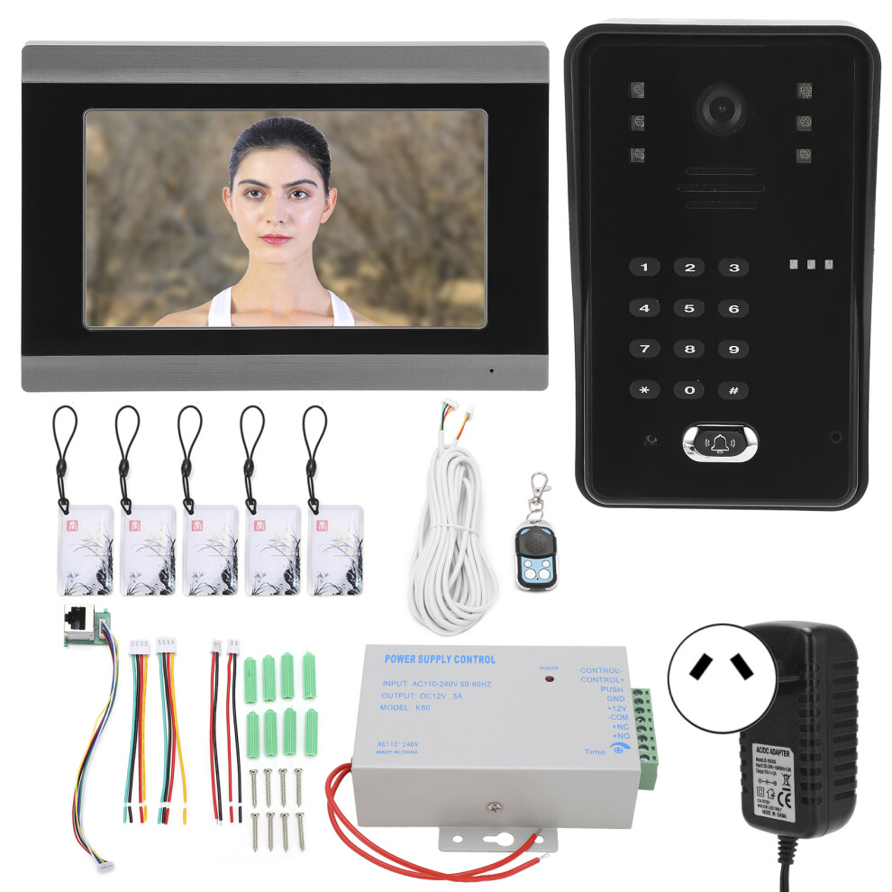 (Au Plug) 7In Wired Video Doorbell 1-Monitor Tuya Wifi App Access Control 604725145925