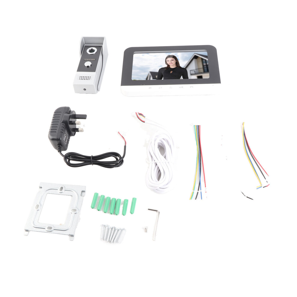 (Prise Uk) 7In Tft Lcd Video Doorbell Wired Wifi Intercom Monitor Unlock 604725149725