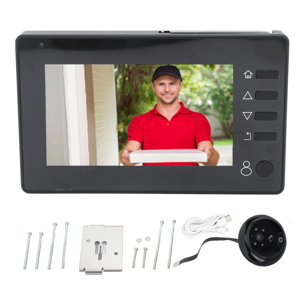 720P Peephole Viewer Door Camera 4.3 Inch 145 Wide Angle Night Vision Light 643505089806