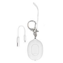 (White) Personal Security Alarm 130dB Keychain for Women Outdoor Travel Pink