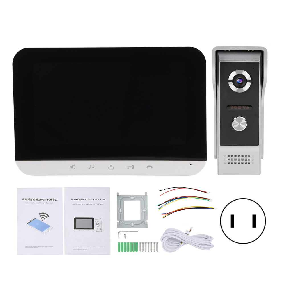 (Prise Us) 7In Tft Lcd Video Doorbell Wired Wifi Intercom Monitor Unlock 604725149695