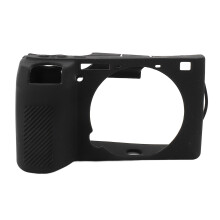 (Black) Camera Hood Case Shockproof Soft Silicone for A6700 Red