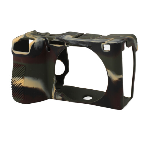 (Camouflage Green) Camera Hood Case Shockproof Soft Silicone for A6700 Red 2
