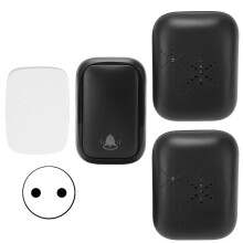 (EU Plug) Drahtlose Türklingel ABS Schwarz 150m 433MHz 2 Empfänger AC