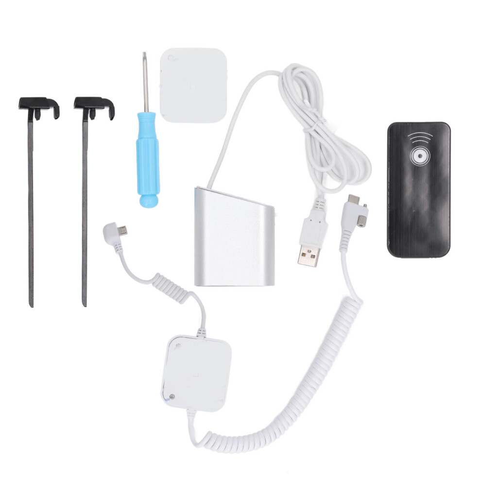 (For Android Port) Anti-Theft Display Stand With Alarm Charging For Phones Tablets Type C Silver 604725136794