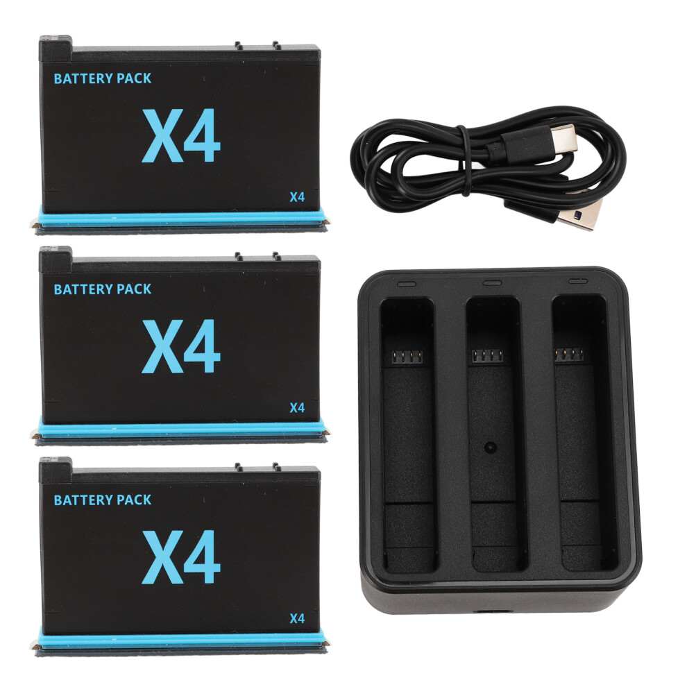 Battery Charger Hub For X4 Usb C 3-Channel With 3 Batteries 643505080261