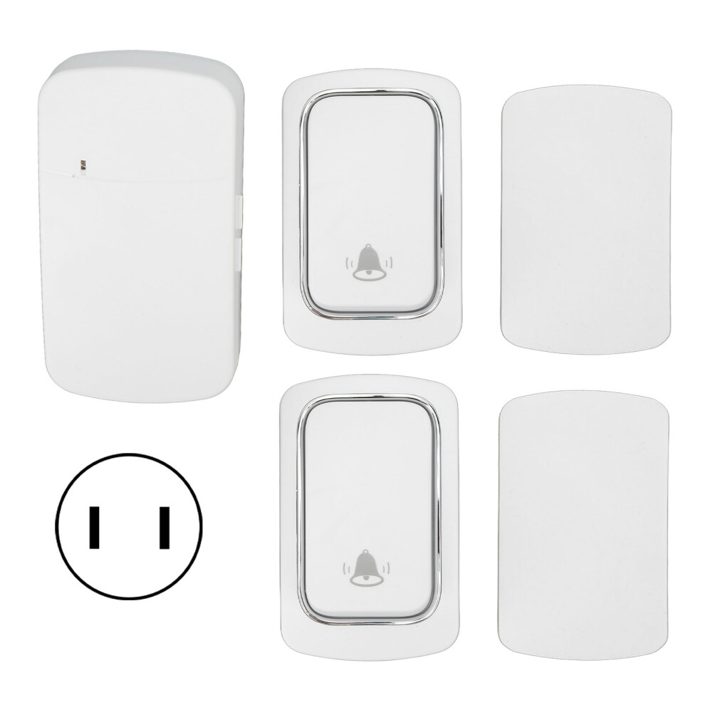 (Us Plug) Self Powered Doorbell 2 Transmitter Long Range 38 Ringtones 604725136619