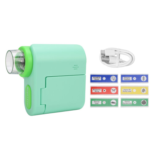 (Yellow Green) Kids Handheld Microscope 2.0in IPS 3 Modes Type C Charging Yellow