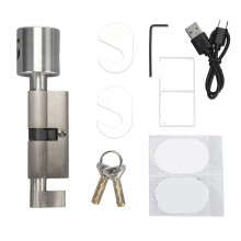 Smart Cylinder Lock Fingerprint Bluetooth Keyless Entry Aluminum Door