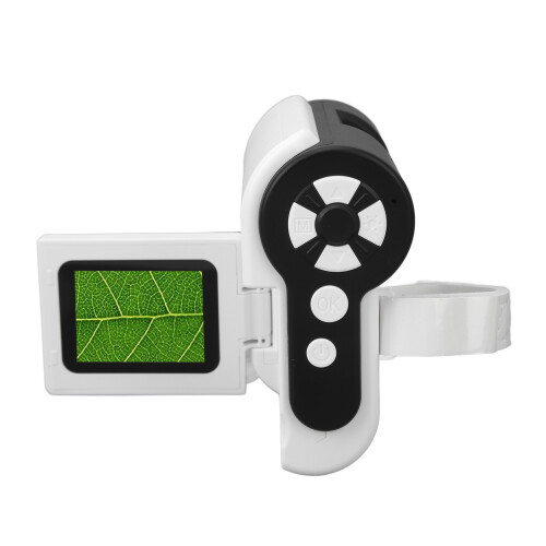 (White) Kids Handheld Microscope 2.0in IPS 3 Modes Type C Charging Yellow 2