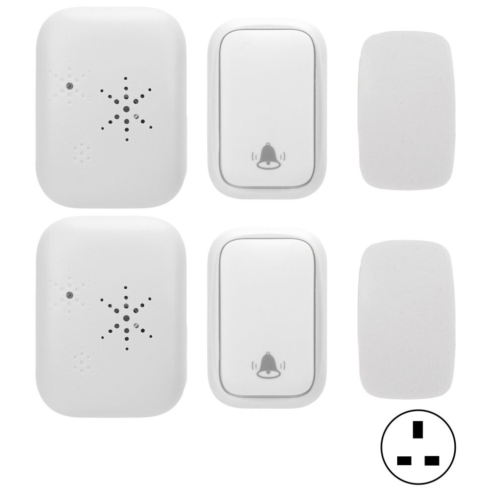 (Uk Plug) Wireless Doorbell Self-Generating 38 Ringtones Waterproof Us Plug 604725137289