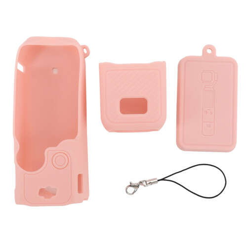 (Pink) Silicone Case for OSMO Pocket 3 Dustproof Scratch Resistant