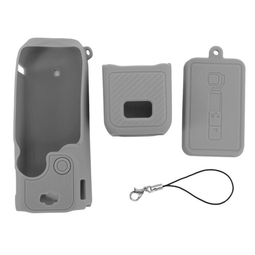 (Grey) Silicone Case for OSMO Pocket 3 Dustproof Scratch Resistant