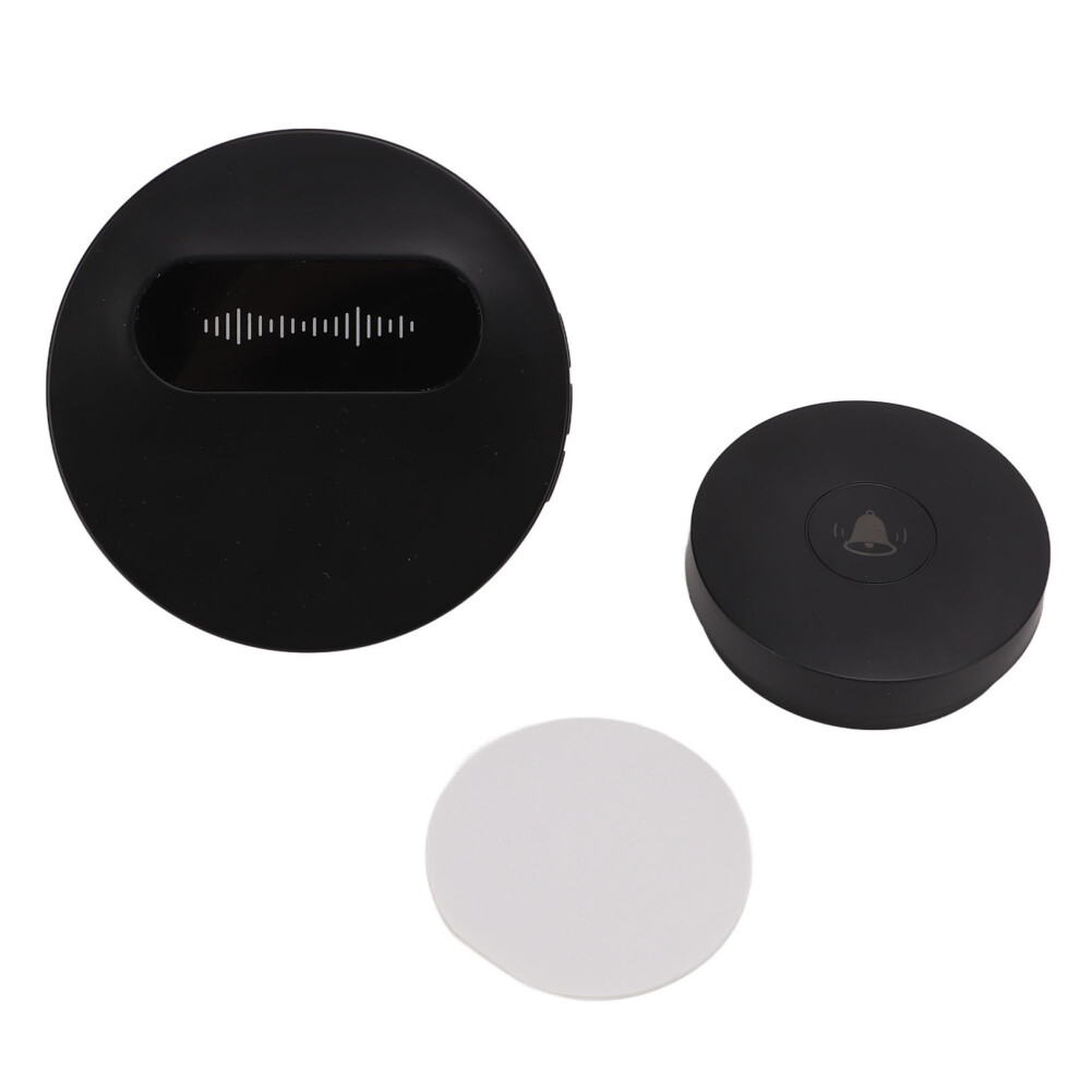 (Eu Plug) Black Wireless Doorbell Self Powered Waterproof 58 Melodies Us Plug 604725137456