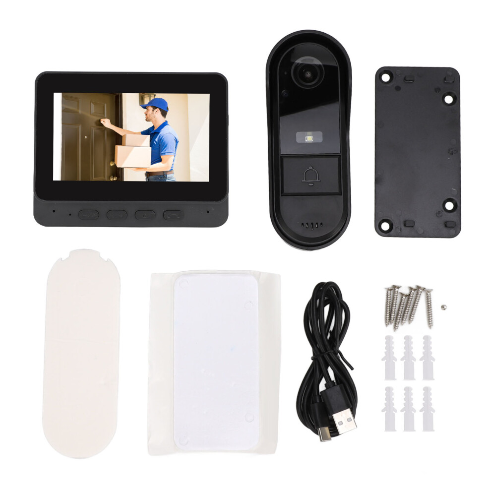 Wireless Video Doorbell 1080P 8Mp 170 Wide Angle Ip66 Waterproof 4.3" 643505083774