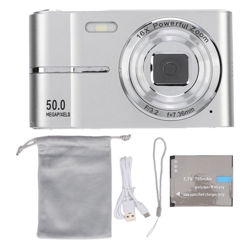 () Pocket Camera Fhd 1080P 50Mp Af 16X Zoom Silver/Black 643505080728